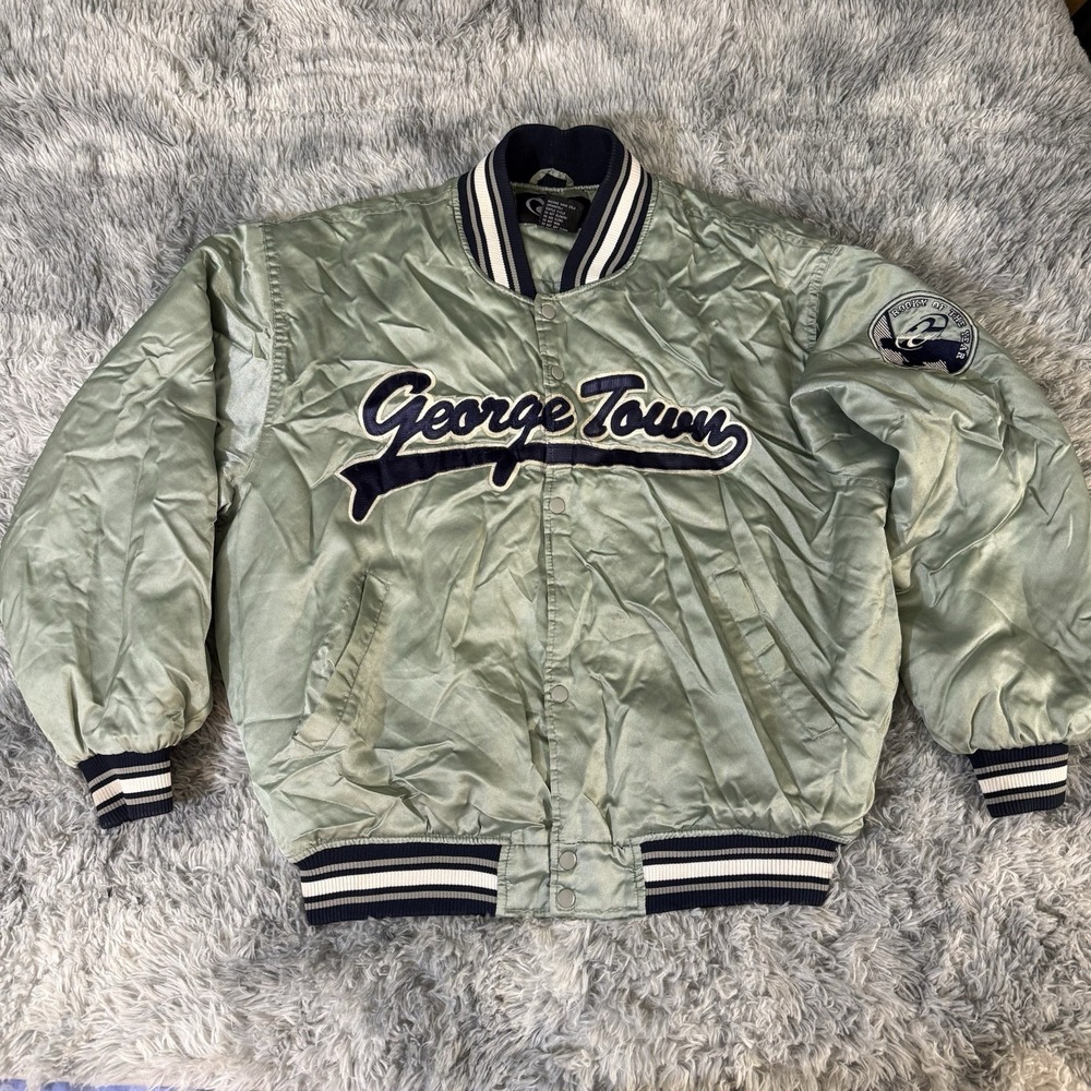 VINTAGE 90s GEORGETOWN HOYAS  BULLDOGS EMBROIDERED PULLOVER WINDBREAKER XL RARE